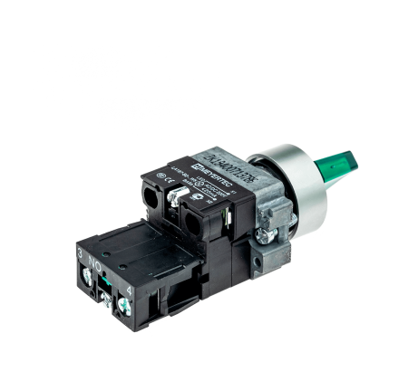 Переключатель с подсветкой, с фиксацией, 24V AC/DC, зеленый, 2 положения, 1NO